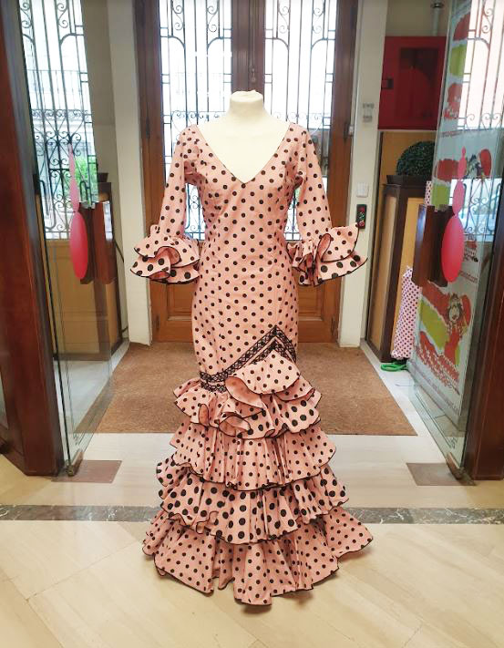 Outlet. Robe de Flamenca Alegria Rosa Lunares. T.34